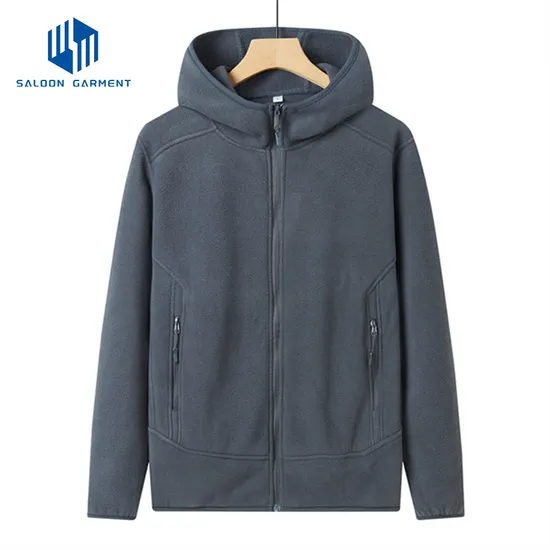 Wholesale Sports Winter Fleece Jacket for Men Outdoor Varsity Polar Fleece Jacket Warm Hiking Jacket
