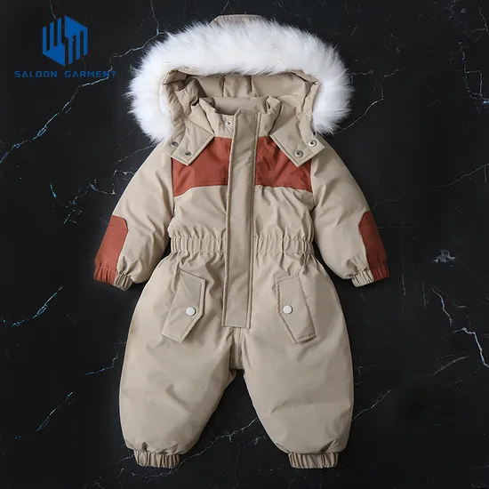 Unisex Kids Winter Outwear Jumpsuit Newborn Baby Clothes Heavy Fleece One-Piece Rompers with Zipper Closure Ski Snowsuit