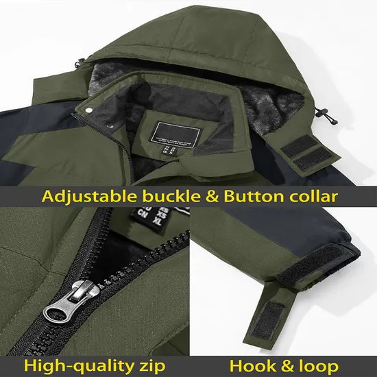 Men's Waterproof Winter Warm Snow Coat Windproof Mountain Hooded Snowboarding Ski Jacket