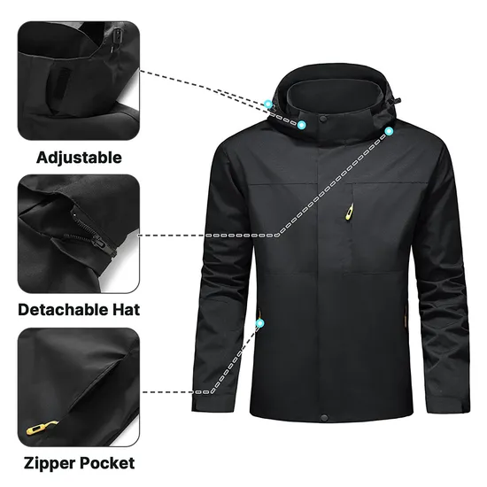 Waterproof Rain Poncho Lightweight Hiking Hooded Coat Jacket Raincoat for Outdoor Activities