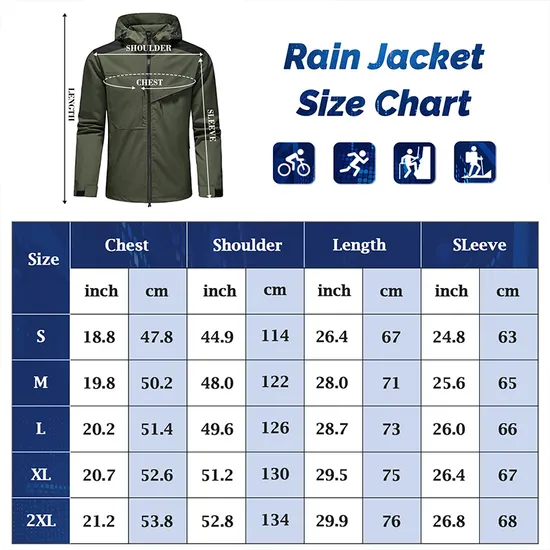 High Quality Waterproof Lightweight Raincoat Rain Ponchos Coat Jacket