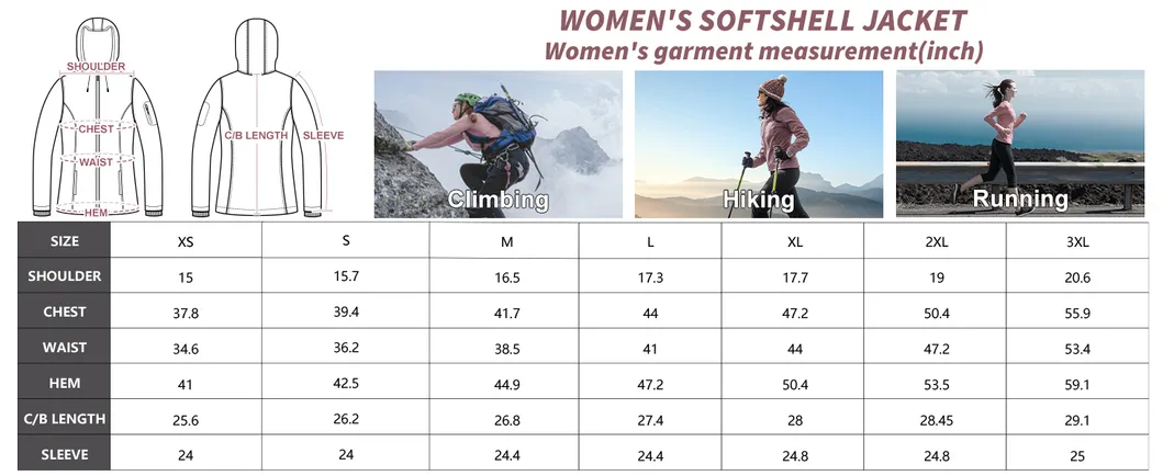 Custom Women Workwear Outdoor Sports Camping Coats Waterproof Softshell Jacket with Hood