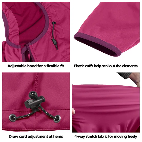 Women's Lightweight Windbreaker Windproof Water Repellent Tactical Softshell Jacket for Running Hiking