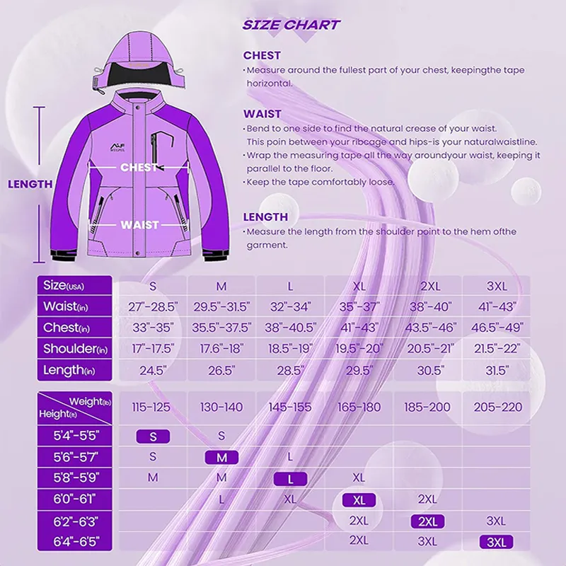 Women's Waterproof Fleece Lined Warm Winter Rain Ski Snow Jacket with Hood