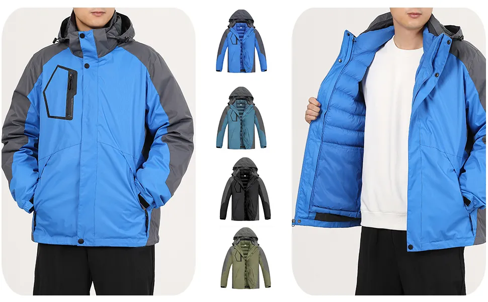 Men's Outdoor Clothing Winter 3 in 1 Coat Cold Insulated Waterproof Ski 3 in 1 Jacket