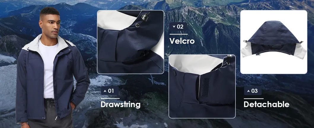 Outdoor Men's Lightweight Waterproof Windbreaker Hooded Softshell Raincoat Rain Jacket