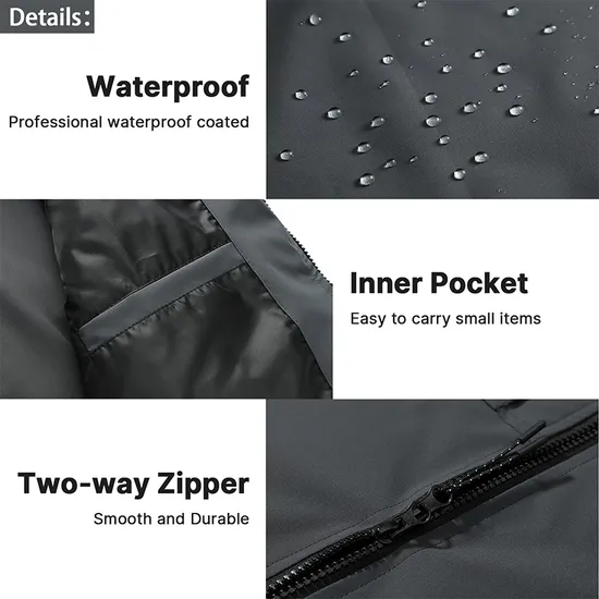 Men's Waterproof Raincoat Hooded Breathable Rain Jacket