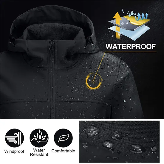 Women's Outdoor Waterproof Windproof Stretch Soft Shell Hooded Tactical Softshell Jacket