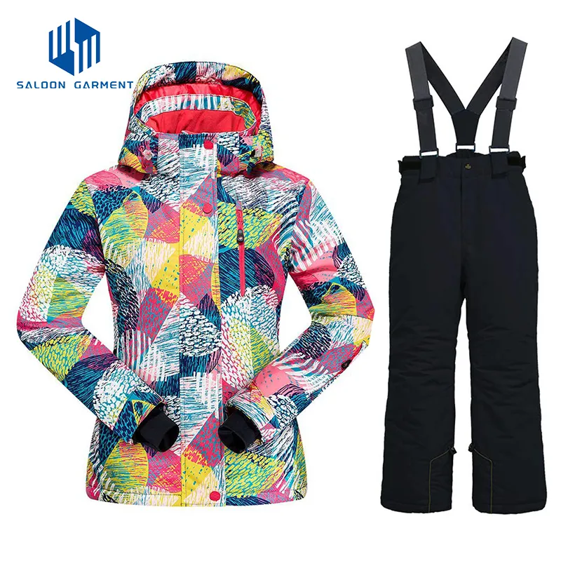 Girl's Sports Outer Wear Snowboarding Coveralls Jacket Pants Snowsuit Ski Suit