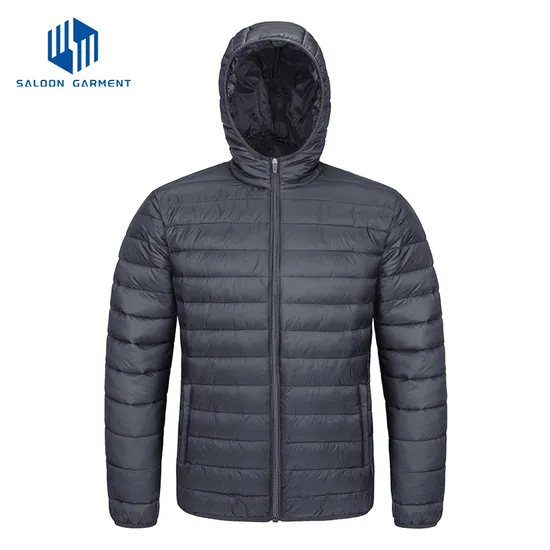 Men's Lightweight Water-Resistant Packable Hooded Puffer Down Jacket