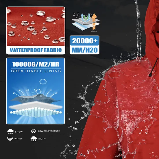 Men's Mountain Waterproof Winter Windbreaker Warm Hooded Snowboarding Ski Jacket