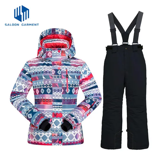 Custom Winter Outdoor Sport Kids Snow Wear Boy Girls Snow Suit Children's Jackets Coat Pants Windbreaker Waterproof Snowsuit