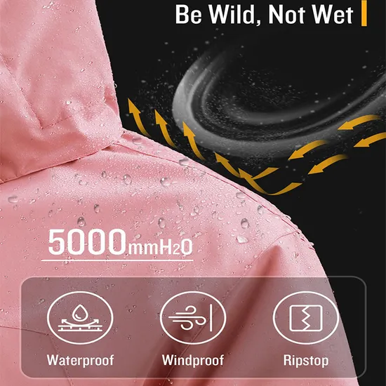 Custom Logo Waterproof Breathable Outdoor Rain Jackets Windbreaker Coats for Women