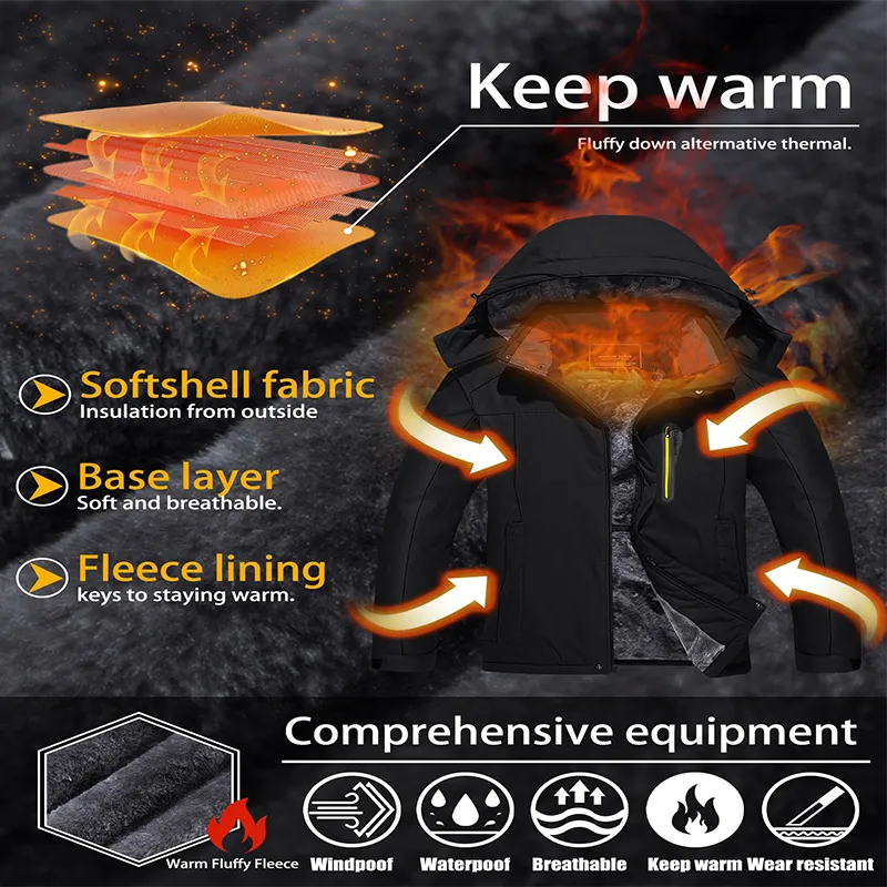 Men's Outdoor Sport Jacket Softshell Snow Wear Insulated Ski Clothes