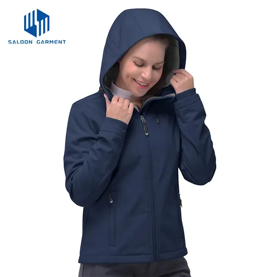 Winter Fashion Waterproof Windproof Fleece Hooded Coat Outdoor Softshell Tactical Jacket for Women