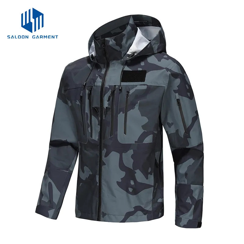 Men's Outdoor Sports Raincoat Breathable Waterproof 2.5 Layer Fabric for Fishing Jacket
