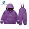 Kids Outdoor Play Waterproof Trousers PU Rain Jacket Raincoat with Under Boots Straps