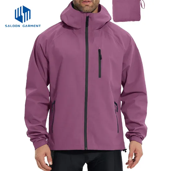 Men's Waterproof Lightweight Active Raincoat Rain Jacket with Hood