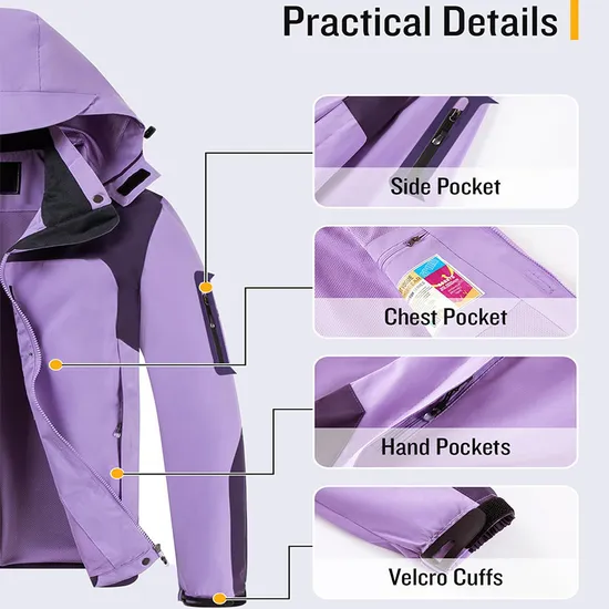 Wholesale Custom Women's Waterproof Windbreaker Jacket