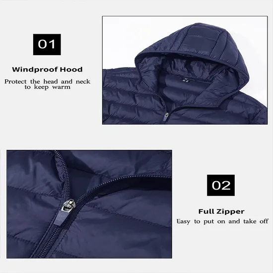 OEM New Design Hooded Light Down Puffer Down Jacket for Men