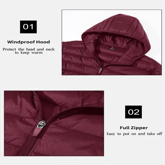 Men's Lightweight Water-Resistant Custom Print Down Puffer Down Jacket