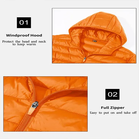 Men's Winter Outerwear Windbreaker Coat Puffer Down Jacket with Custom Logo