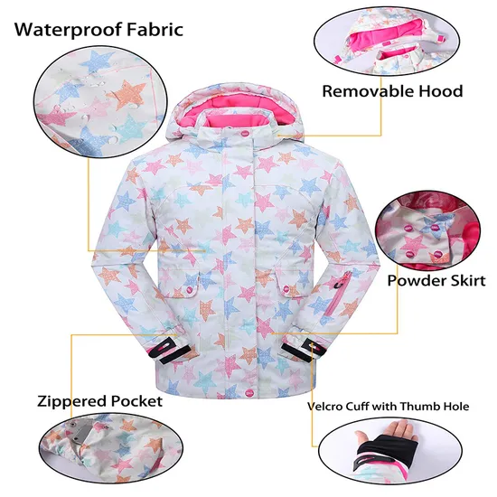 Girl's Winter Sportswear Waterproof Windproof Snow Ski Jacket