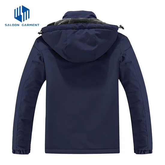 Men's Winter Softshell Puffer Coat Ski Jacket with Removable Hood