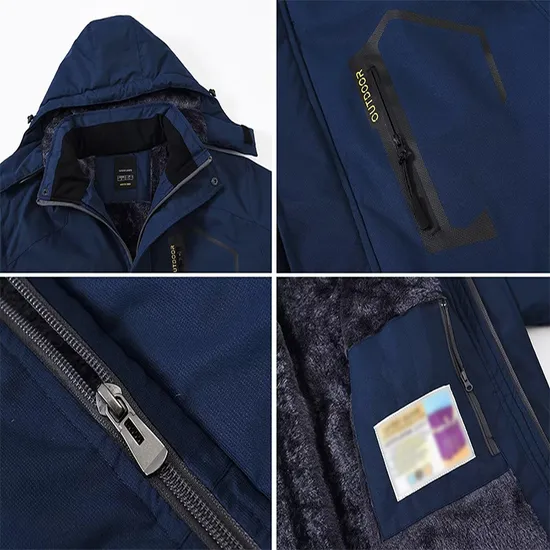 Mens Snowboarding Waterproof Fleece Liner Coats Windproof Winter Raincoat Skiing Jackets