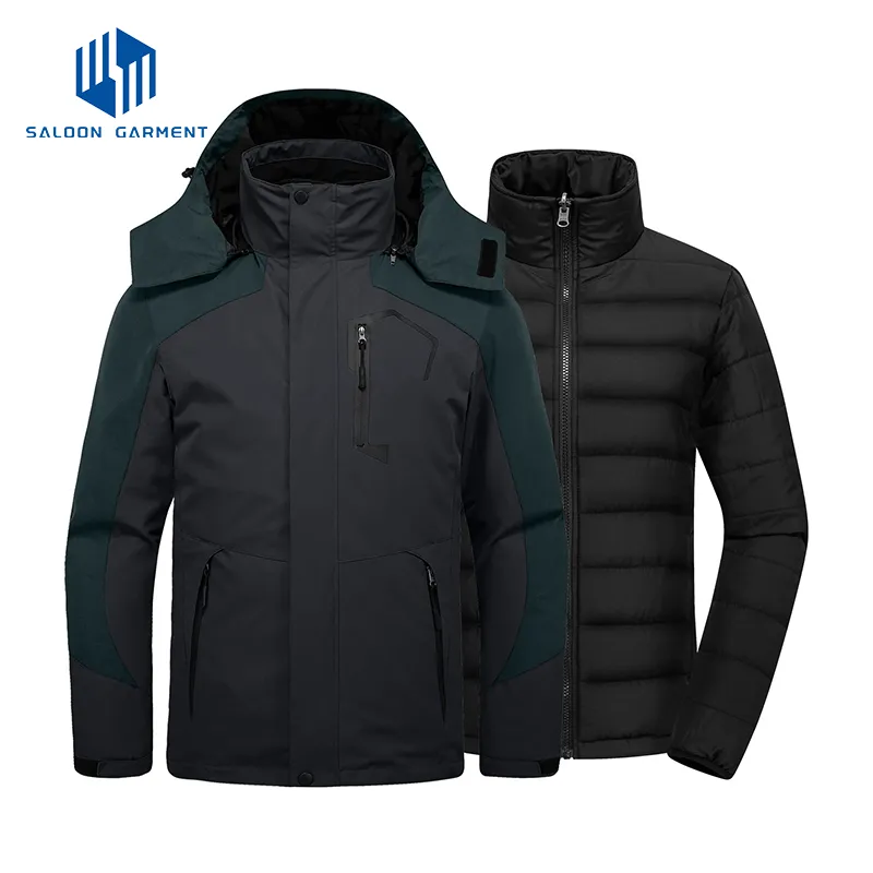 Men's Winter Coat Softshell Puffer Coat 3-in-1 Ski Jacket