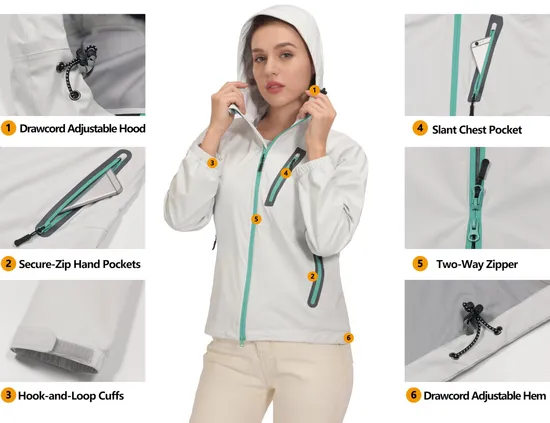 2.5 Layer Custom Outdoor Waterproof Breathable Windproof Waterproof Windbreaker Jacket