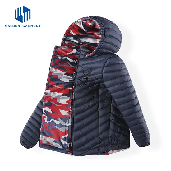 Wholesale Men's Custom Logo Nylon Winter Padded Warm Quilted Jacket