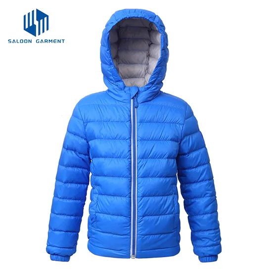 Wholesale Boys' OEM Bomber Hooded Warm Padded Outerwear Winter Quilted Coat