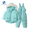 Girl's Waterproof Windproof Snowsuit Winter Jacket Children Fur Hooded Ski Jacket Coat and Pants