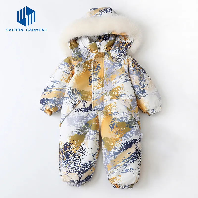 Custom New Baby Ski Suit Jumpsuit Children Crawling Suit Newborn Winter Thick Warm Rompers Baby Cotton-Padded Clothes
