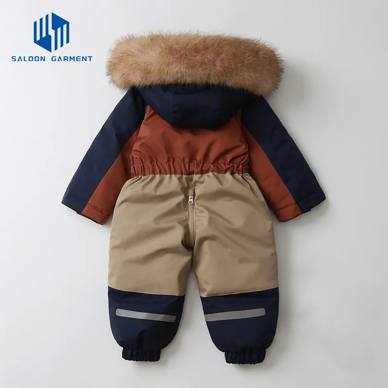 Kids Custom Winter Outdoor Warm Waterproof Windproof Snowboard Jumpsuits Wear One Piece Snow Sets Children Ski Suit