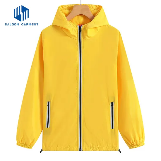 Custom Logo Polyester Sports Coat Lightweight Windbreaker Jackets