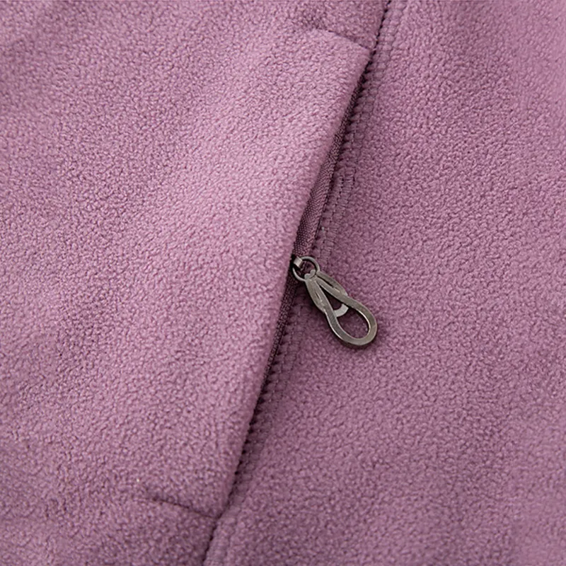 Women's Outdoor Wear Breathable Polar Fleece Custom Jackets Ladies Casual Wear Side Pockets Full Zip Polar Fleece Jacket