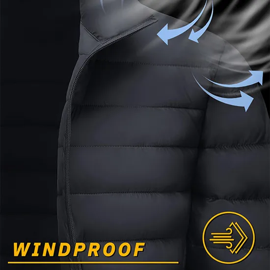 High Quality Men's Winter Padding Coat Water Resistant Quilted Jacket