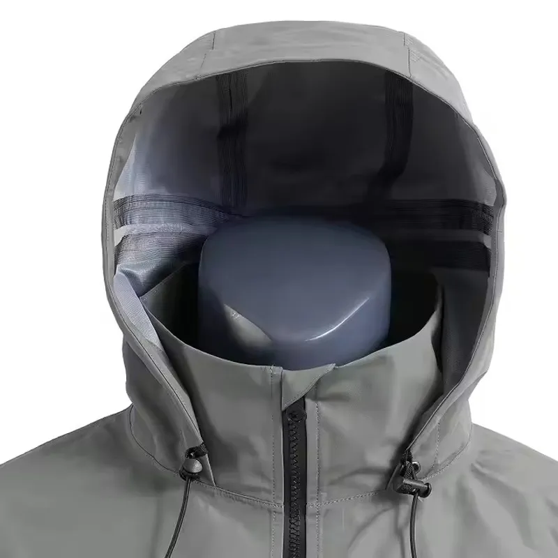 Men's Hiking Coat Lightweight Windbreaker Rain Jacket with Hooded Waterproof Fishing Jacket