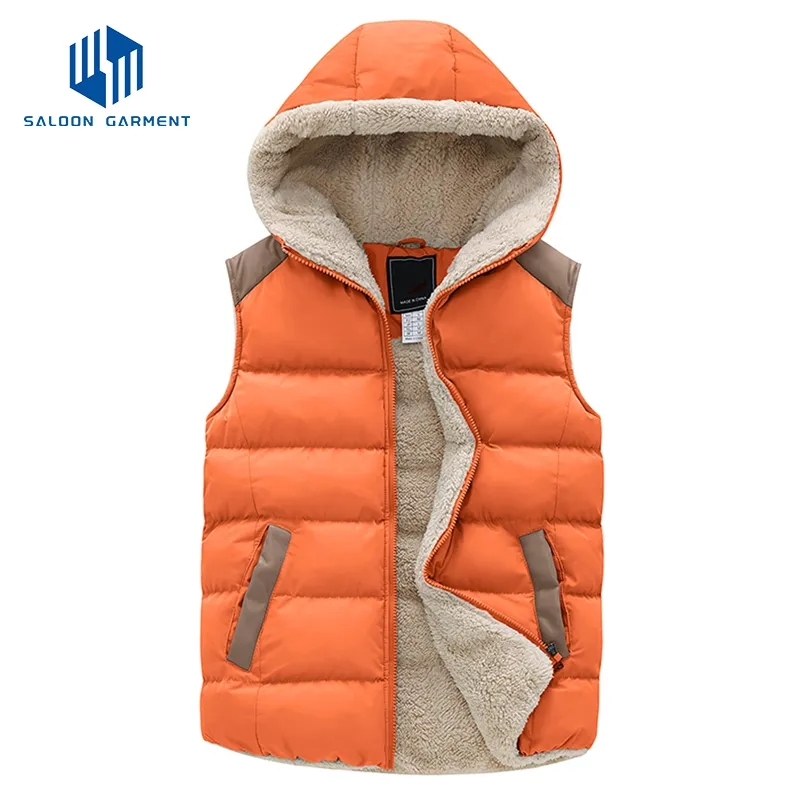 Women's Outerwear Casual Quilted Hooded Fleece Padded Sleeveless Jacket Vest