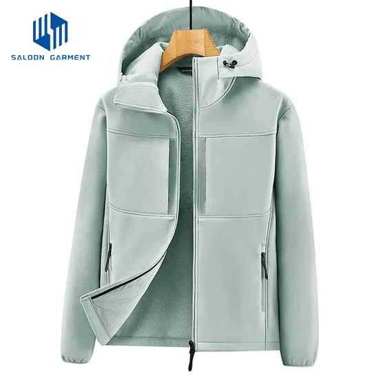 Custom Logo Winter Waterproof Windproof Hooded Windbreaker Men Outdoor Sport Hiking Fleece Softshell Jacket