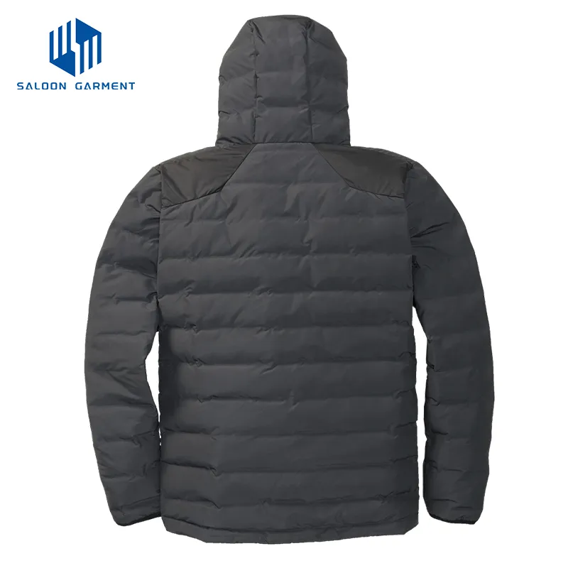 Custom Men's Winter Outdoor Zip up Warm Hooded Padded Coat Plus Size Quilted Jacket for Travel