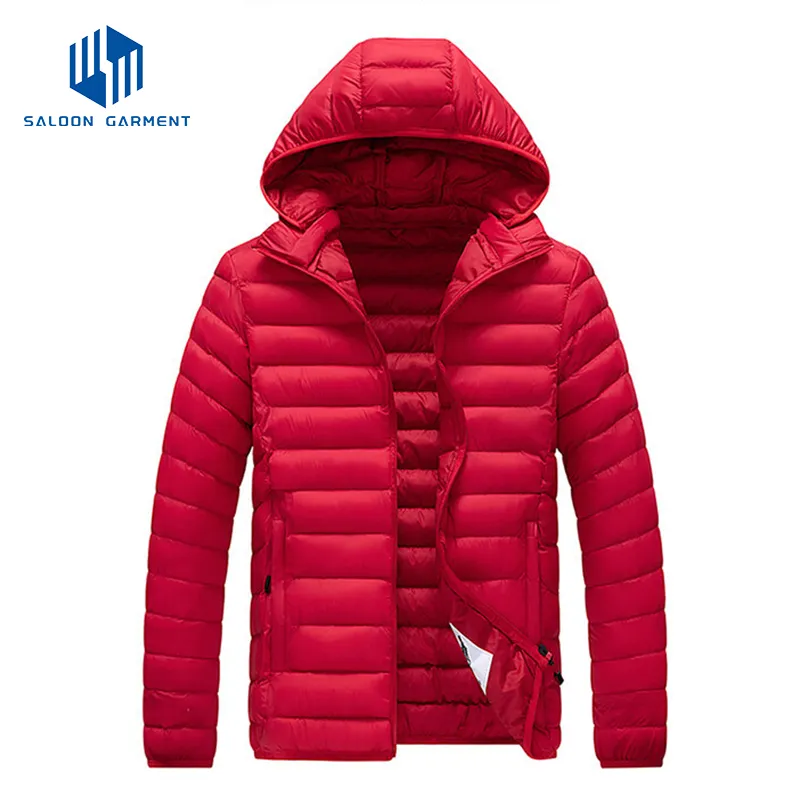 Custom Logo Men' S Nylon Lightweight Water Resistant Winter Padded Coat Puffer Quilted Jacket