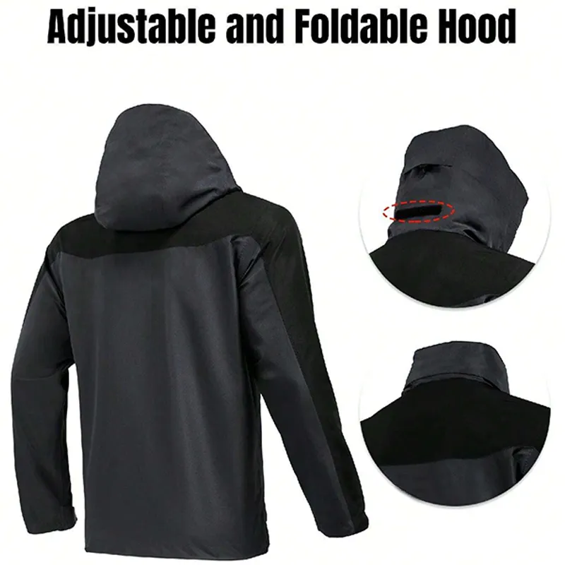 Men's Windbreaker Lightweight Hiking Windproof Waterproof Breathable Hooded Fishing Jacket