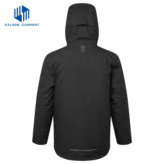 Wholesale Customized Logo Men's Warm Winter Coat 3 Layer Fabric with Hood Insulated Water-Resistant Fishing Jacket