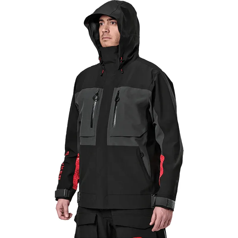 Men's Rain Jacket Outdoor Waterproof Fly Fishing Wading 3 Layer Fabric Jacket
