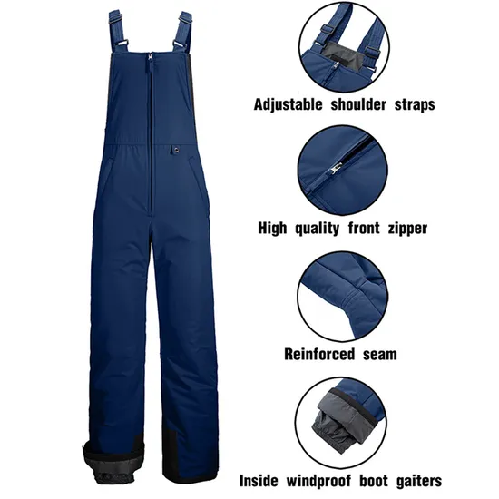 Men's Winter Snow Trousers Windproof Waterproof Outdoor Pants Ski Overall with Adjustable Straps