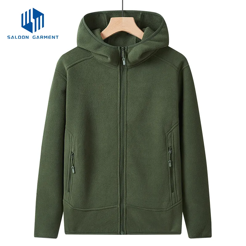 Wholesale Sports Winter Fleece Jacket for Men Outdoor Varsity Polar Fleece Jacket Warm Hiking Jacket