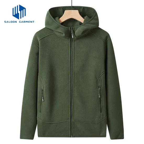 Wholesale Sports Winter Fleece Jacket for Men Outdoor Varsity Polar Fleece Jacket Warm Hiking Jacket